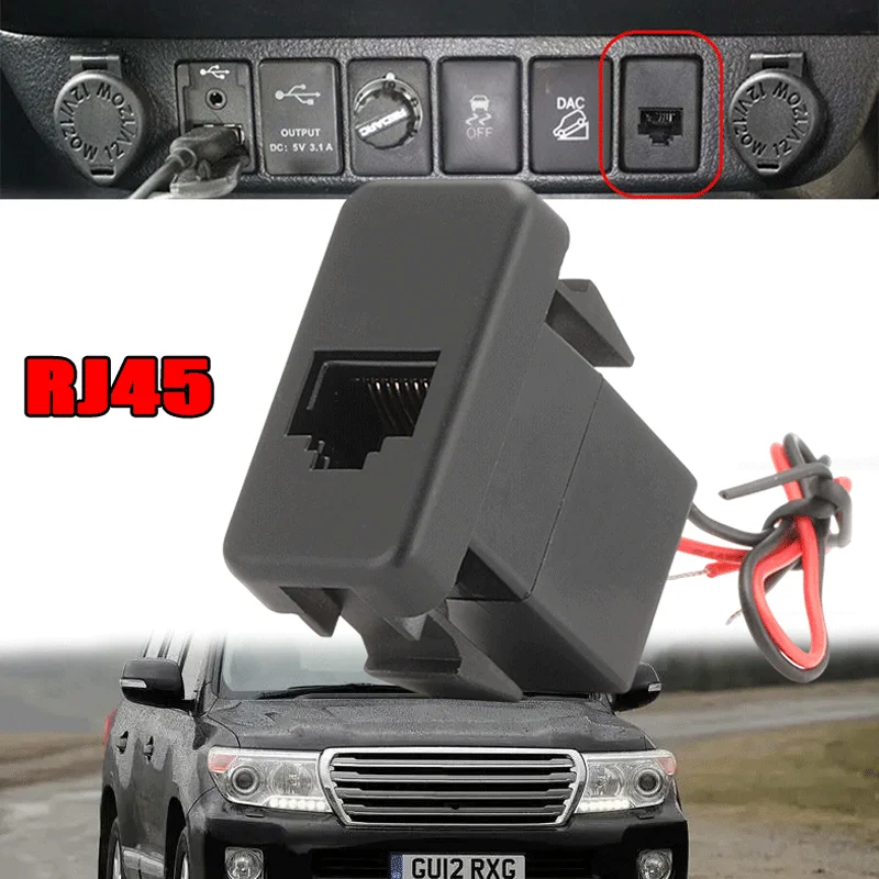 

RJ45 UHF RADIO Pass Through Suits TOYOTA Large - Hilux Prado Landcruiser Blank Radio Socket