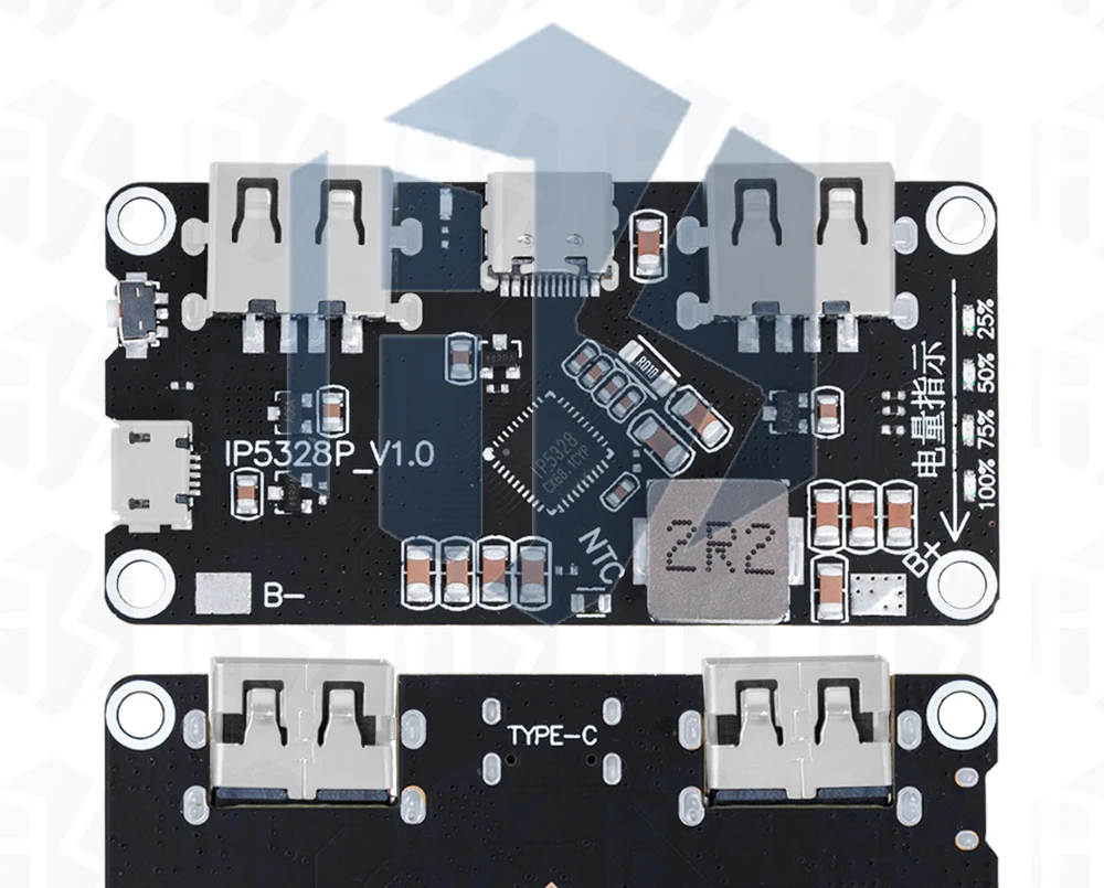 1~10PCS IP5328P Dual USB 18650 Akkuladegerät Treasure Typ-C 3,7V Step-Up Schnelles Powerbank-Modul QC2.0 QC3.0 – Detail 15