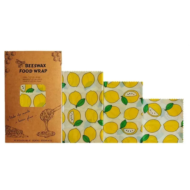 Eco-Friendly Organic Beeswax Food Wrap - Reusable Fresh-Keeping Cloth