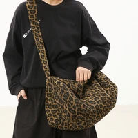 2025 Y2K Trendy Travel Shoulder Bags Tote Bag Summer New Women's Bag Leopard Print Canvas Crossbody Bag Female Student Handbags 4