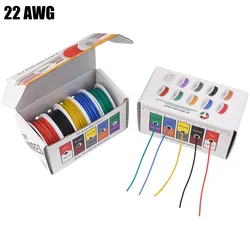 Colorful Flexible Silicone Wire Set - 22 Gauge Stranded Tinned Copper (5 Assorted Colors) - 22 AWG