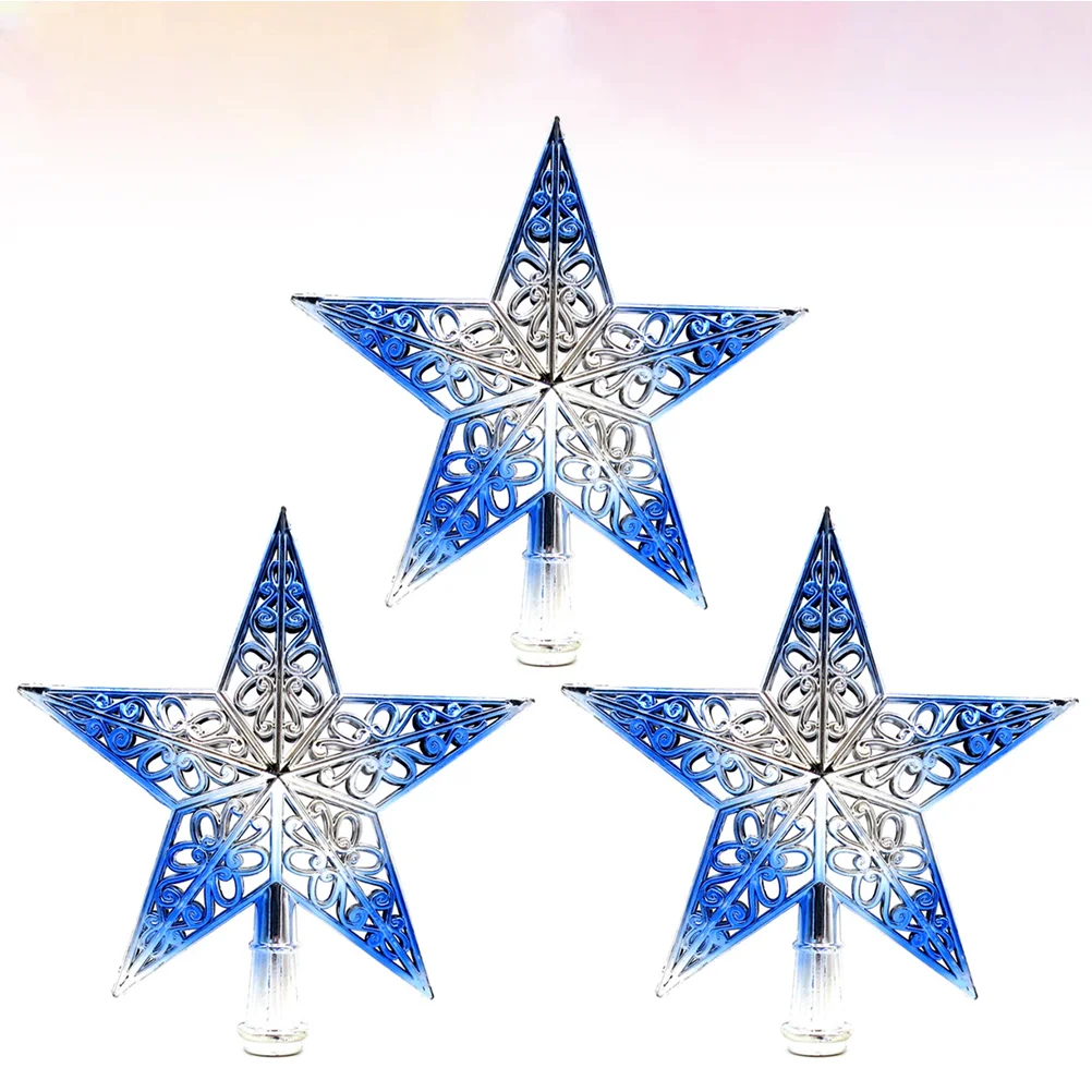 

3 Pcs Home Decor Christmas Tree Star Topper Gradient House Decorations for Ornament