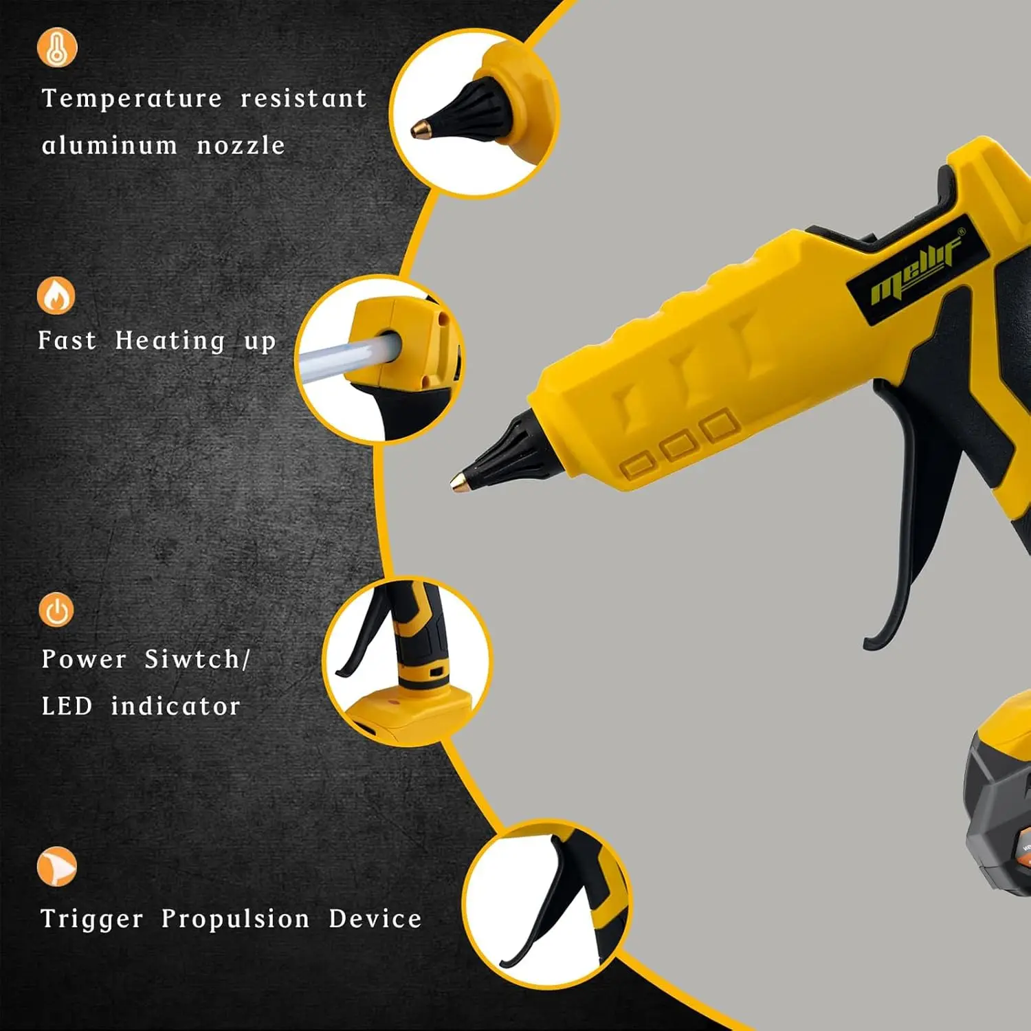 Cordless Hot Glue Gun Compatible with Dewalt 18V 20V MAX Battery 11mm Glue Sticks Electric Repair Tool Hands DIY Tools(tool only 4