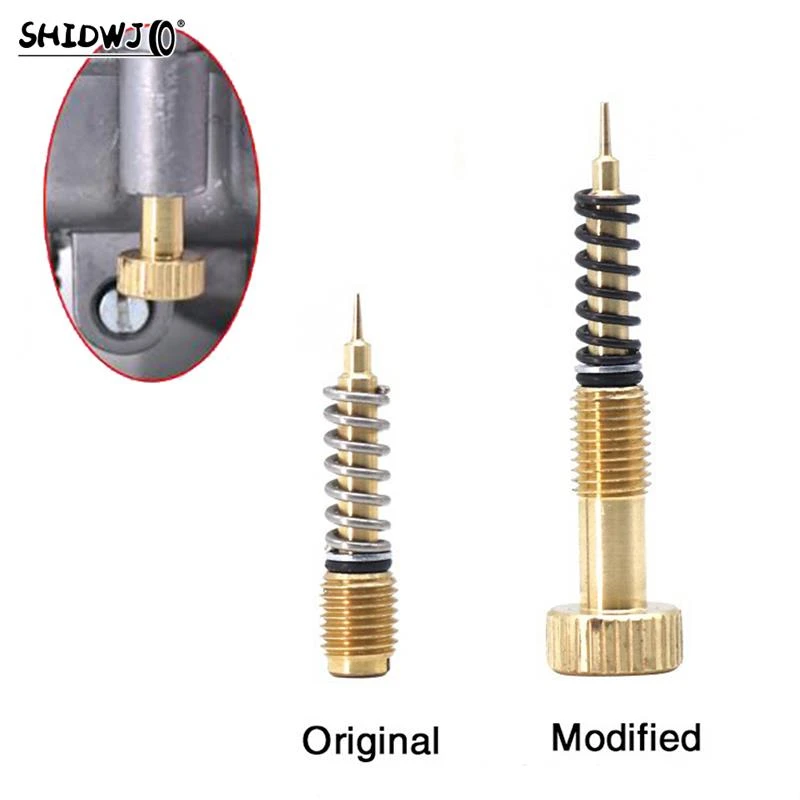 1set Metal Motorcycle Carburetor Air Adjusting Screw Idle Mixture Fuel