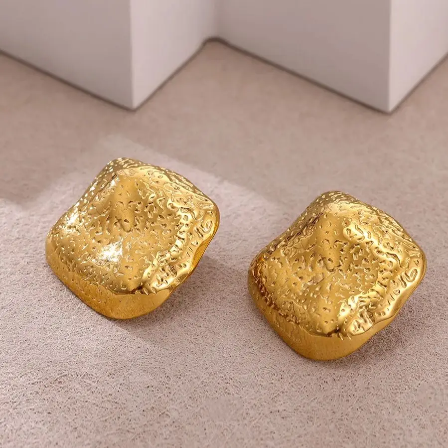 Stainless Steel Square Stud Earrings for Women
