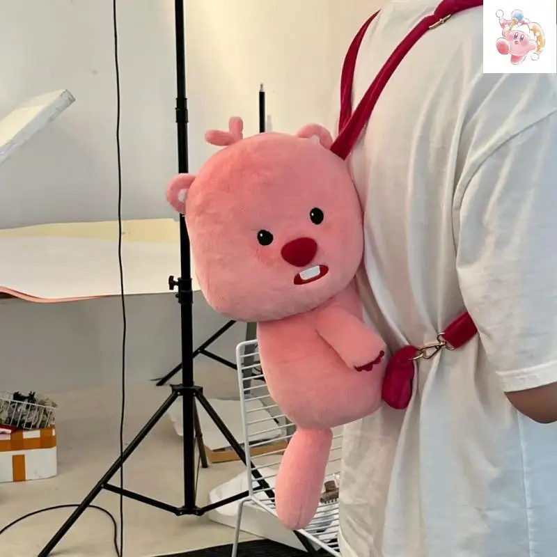 

Kawaii Loopy Anime Loopy Doll Backpack Style Super Cute Crawling Carrying Straps Doll Birthday Gift Beaver Decoration Plush Doll