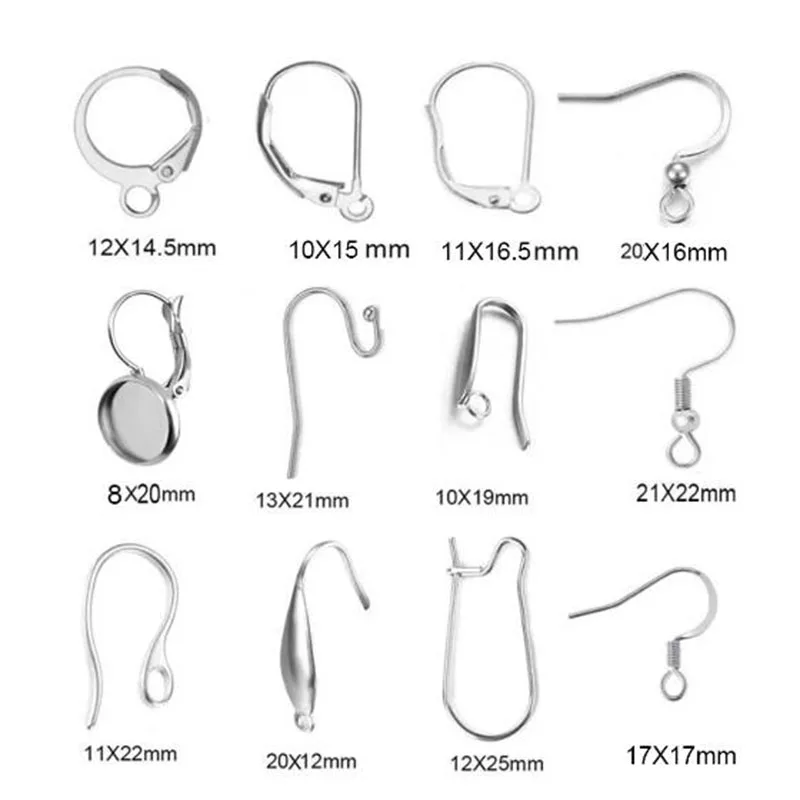 50pcs Stainless Steel Jewelry French Earring Hooks Findings Not