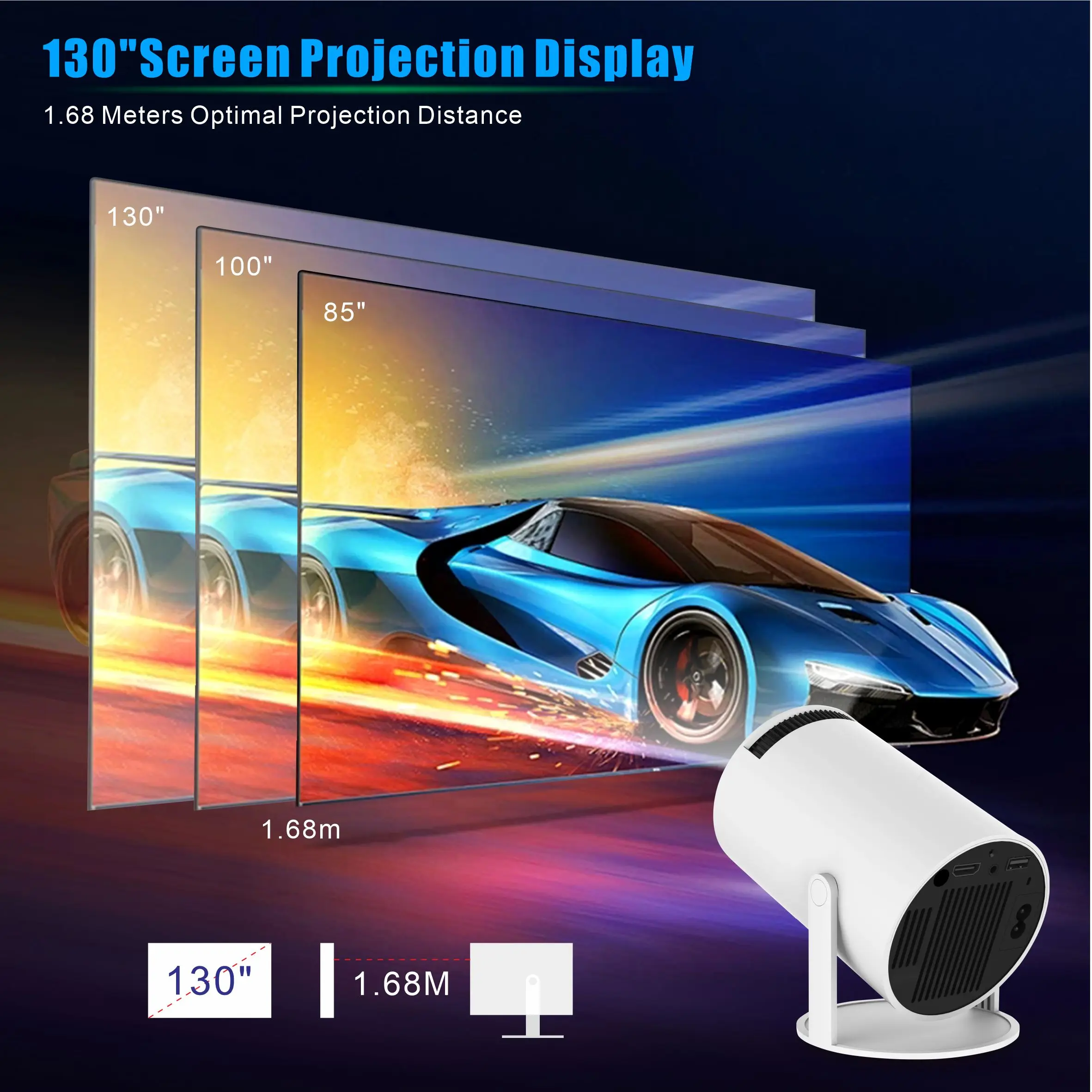 New Magcubic Projector HY300 Pro 4K Android 11 Dual Wifi6 260ANSI Allwinner H713