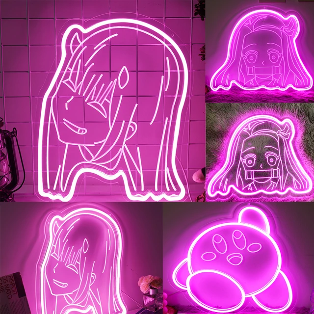 Neon Lights Wall Decor Anime  Neon Sign Girl Anime Wall  Anime Led Light  Zero Two  Night Lights  Aliexpress