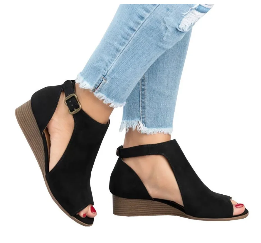 Summer Shoes Womens Sandals New Dress Shoes Fashion Casual Rome Peep Toe Med Heels Heel Sandals Zomerschoenen Dames43