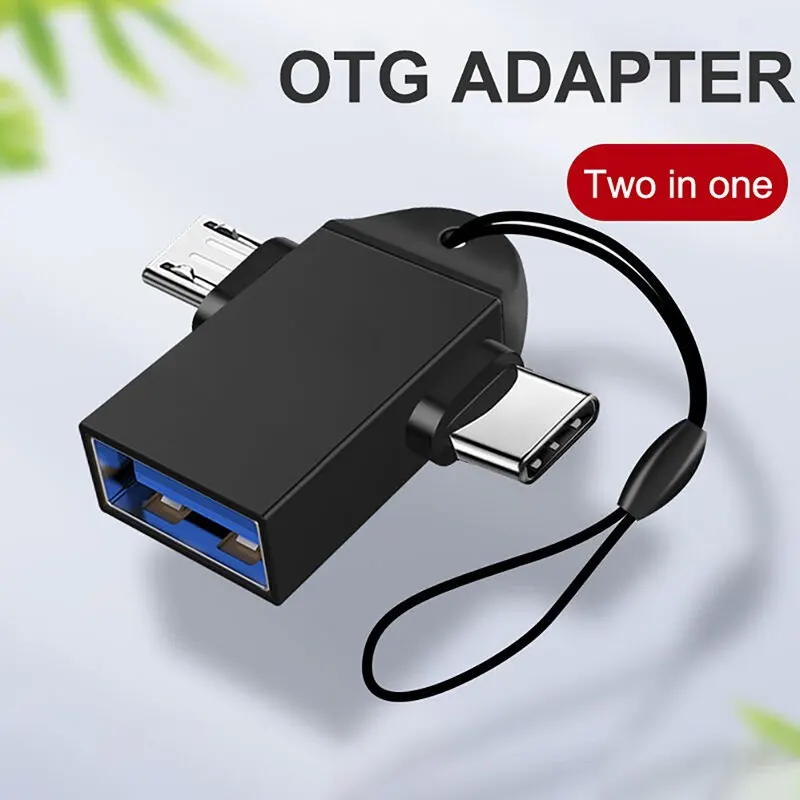 Otg Adapter 2 In 1 Multifunctional Mobile Data Converter Tablet Hard Drive Connection Usb Drive Converter Portable