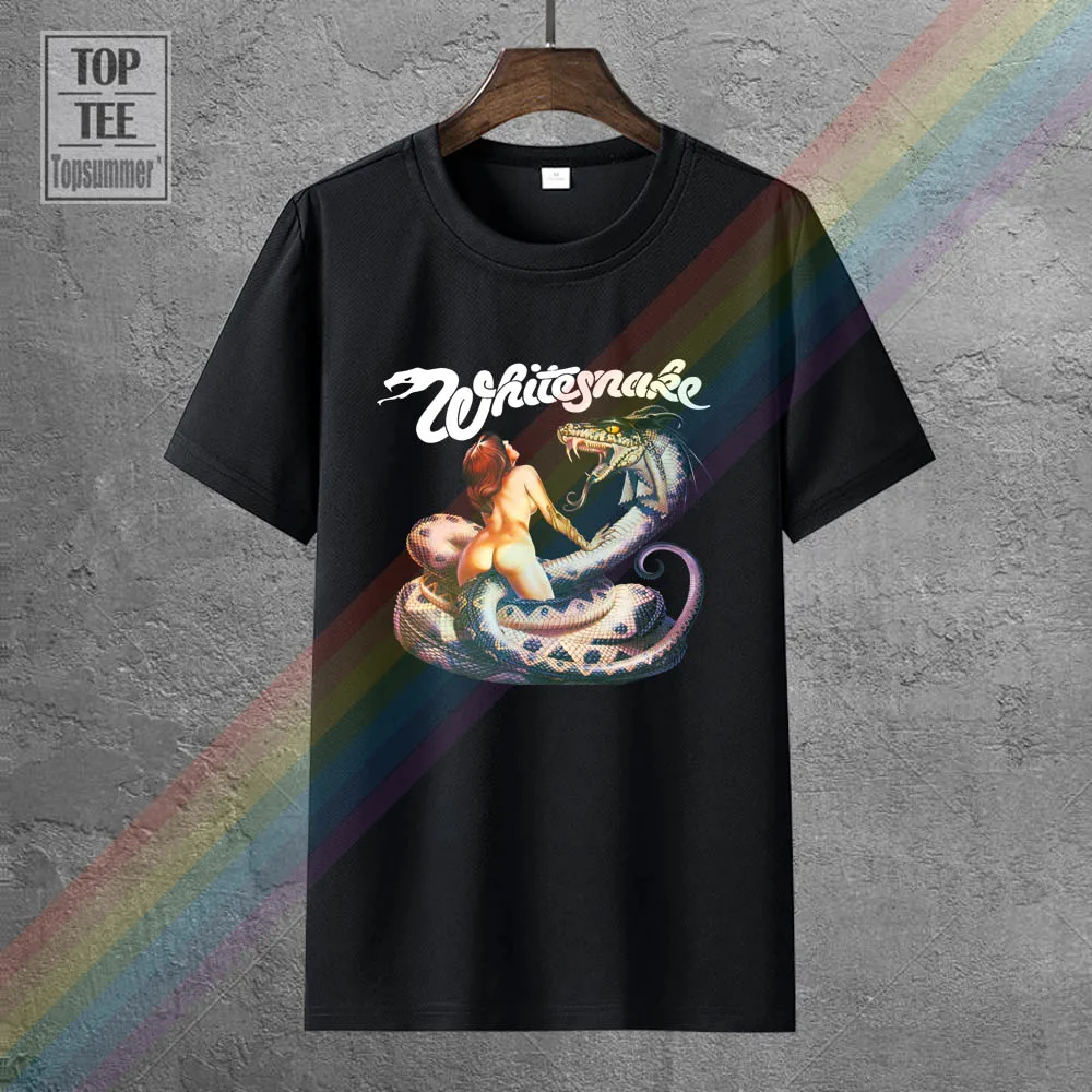 

Men Clothes 2018 Hip Hop Harajuku Shirts White Snake Whitesnake Rock Band Legend Mens Black T-Shirt Size S M L Xl 2Xl 3Xl
