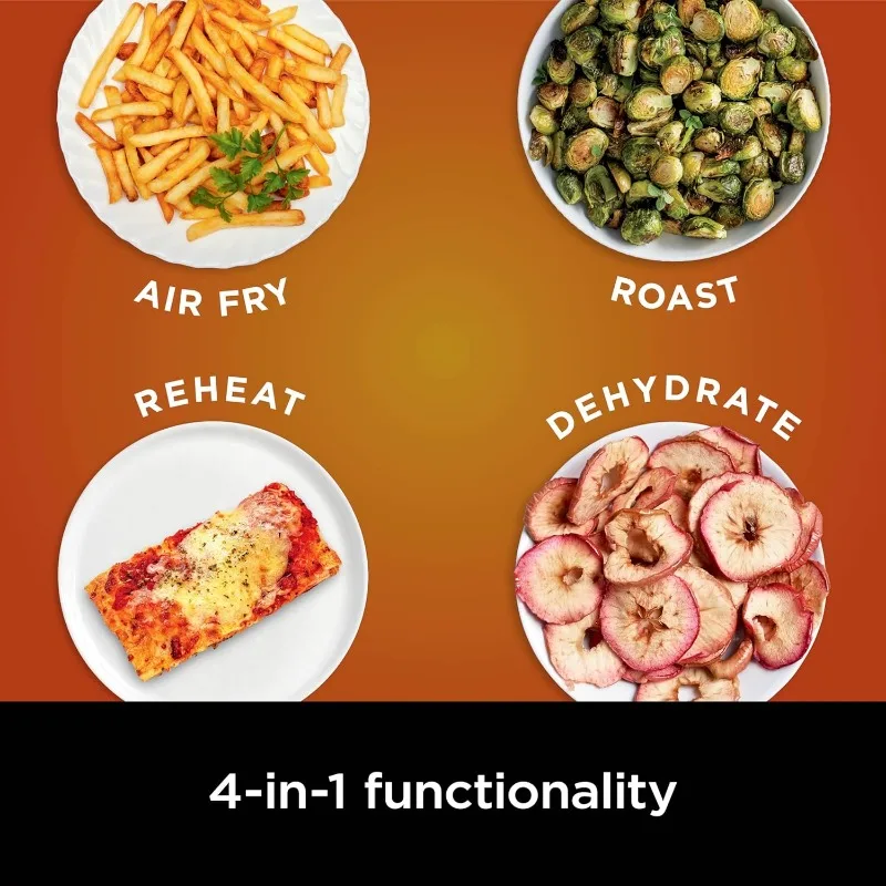 Air Fryer Pro 4-in-1, 5-quart capacity, air frying, baking, heating, dehydrating, air crisping technology, multiple functions 6