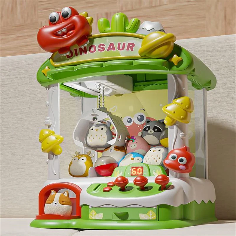 New Dinosaur Home Crane Doll Machines Toys Dual Power Supply Mode with Sound and Light Timer Random Doll Claw Machine Toys Gift 3