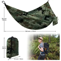 270X140CM Outdoor Garden Camping Hammock Lightweight Parachute Nylon Travel Hiking Swing Hang Sleeping Bed Portable Hanging Bed 2
