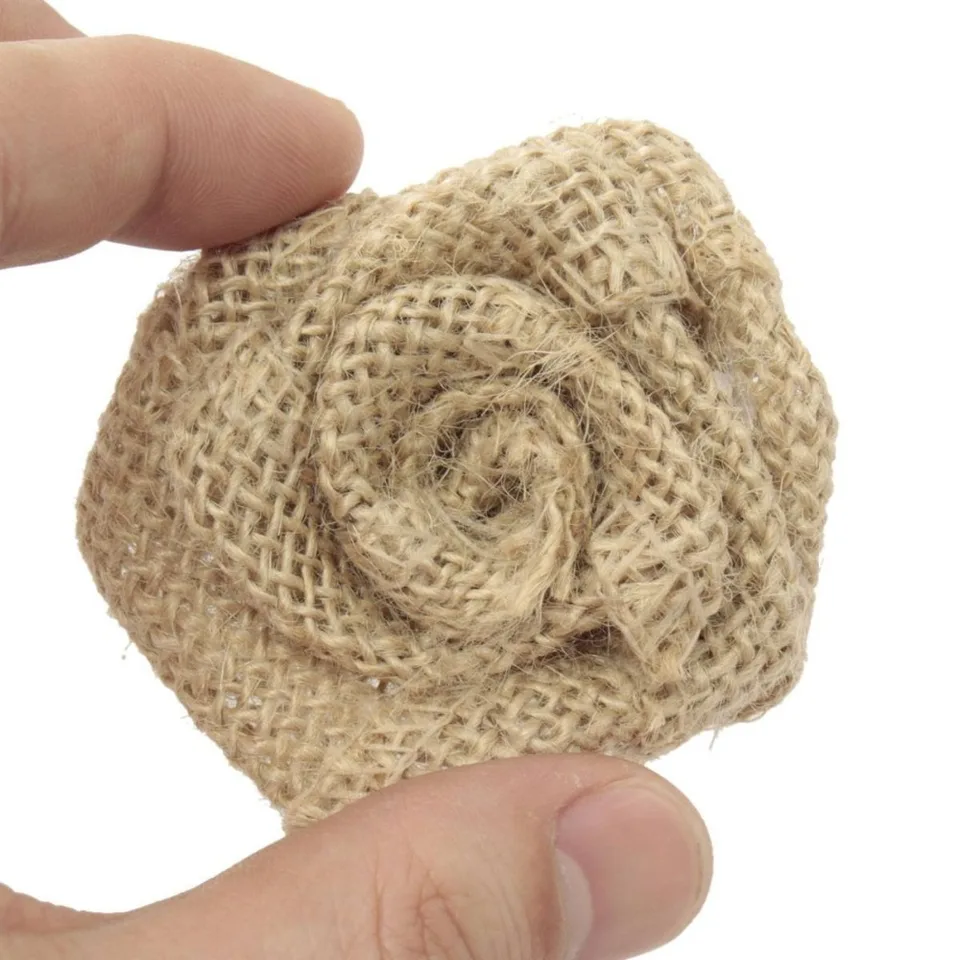Fiori Di Juta Naturali Rustici – 24 Pezzi (12 Stili) Per Decorazioni Fai Da Te, Matrimoni E Artigianato