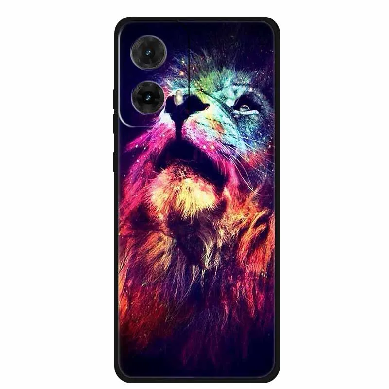 Colorful Painted Cat TPU Soft Silicone Phone Back Cover - Cute Design