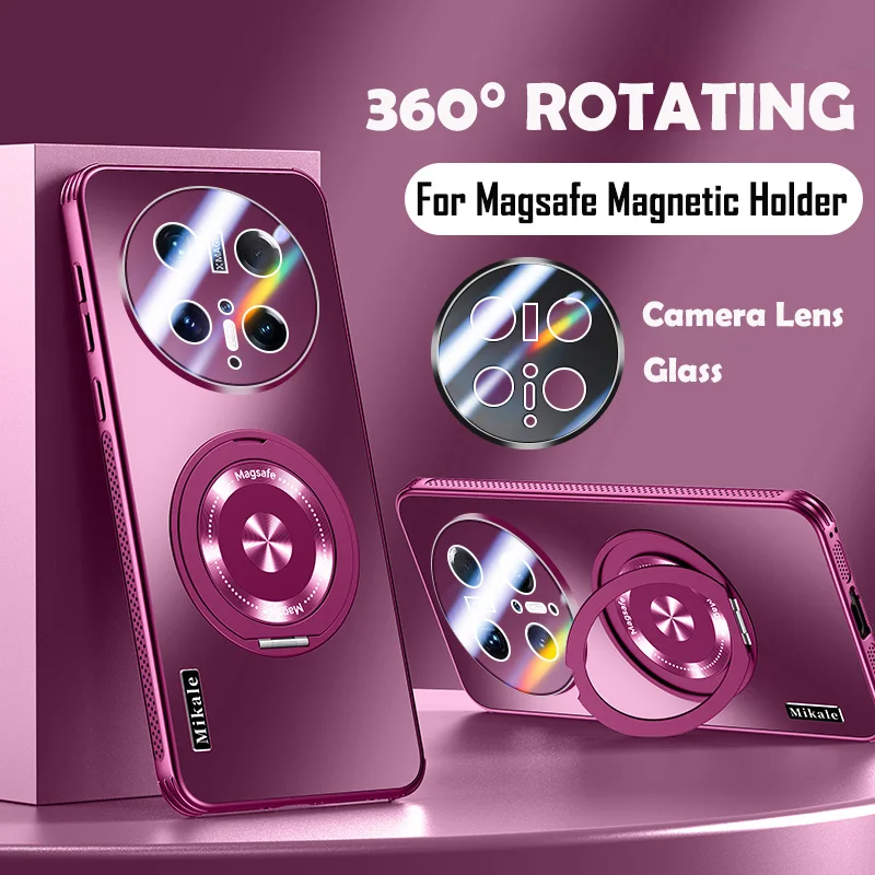 AG Matte Magnetic Ring Protective Back Cover with Wireless Charging Capability