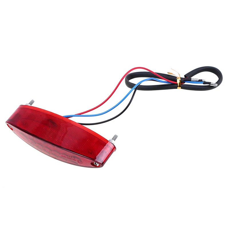 

1Pc 28 LEDs 3W 12V Motorcycle Rear Light Led Bike Rear Tail Stop Brake Ellipse Light Easy To Mount Directly Bolt On 12cmx3.5cm