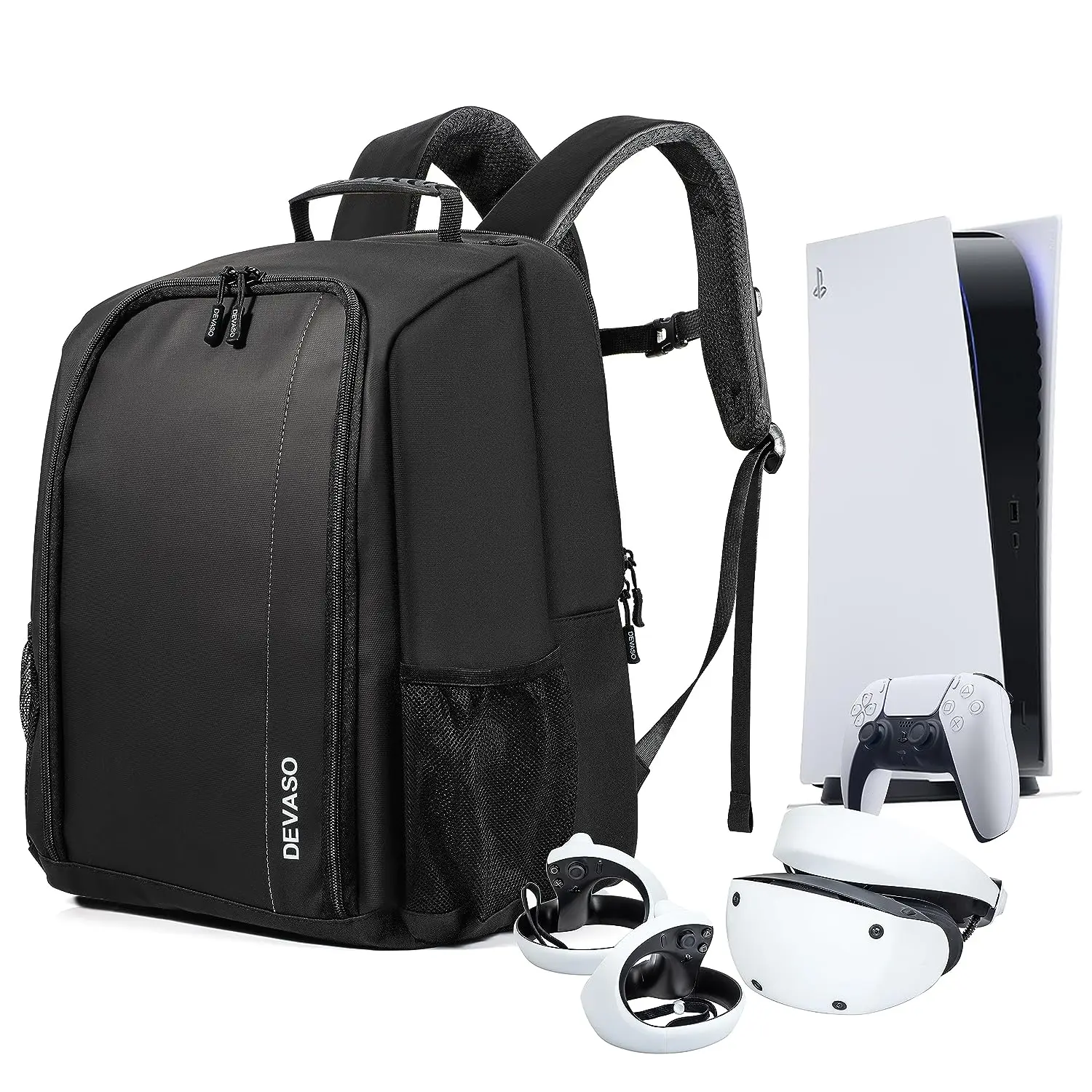 

Gaming Console Backpack for PS5 & PSVR2, Large Capacity Travel Storage Bag for PS5 Console, PS VR2, Controller, Game Accessories