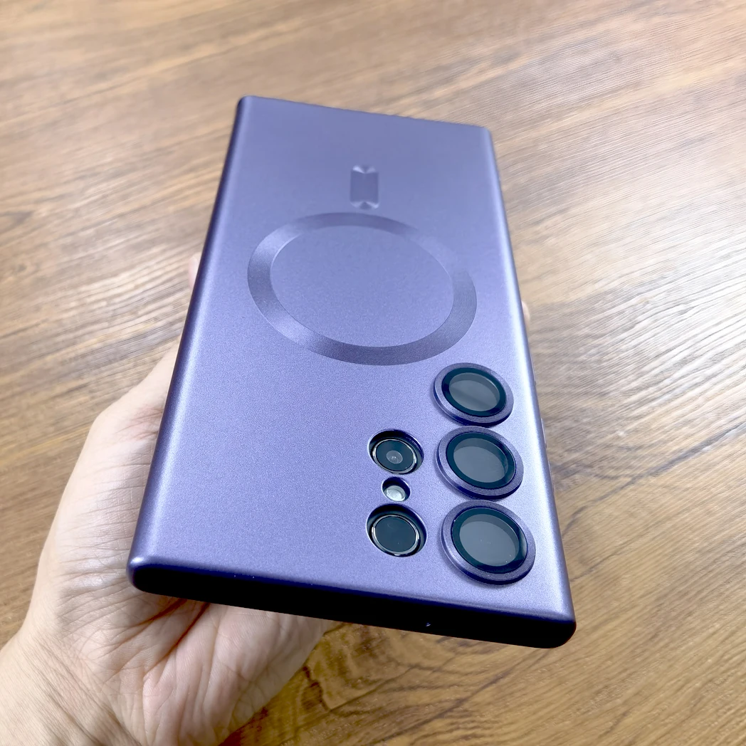 Custodia morbida in silicone Samsung Galaxy S24 S23 S22 S21 Ultra Plus S 24 23 22 21 5G per Magsafe Carica wireless Coperture complete_voghion.com