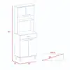 Della 60 Kitchen Pantry with Countertop, Closed & Open Storage White 2