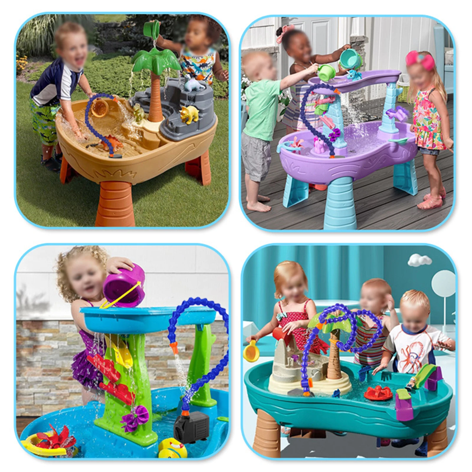 Water Table Pump Powerful Pump with Universal Tube Water for Kids Table Toy for Girls Boys Child Summer