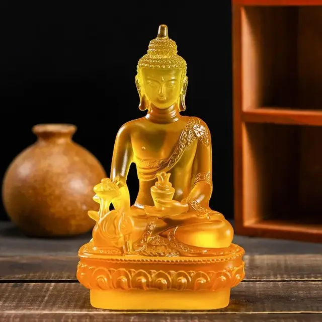 Sculpture de Bouddha Porte-Bonheur en Résine, Feng Shui, Shakya Muni, Décoration de Maison, Bureau et Jardin 2