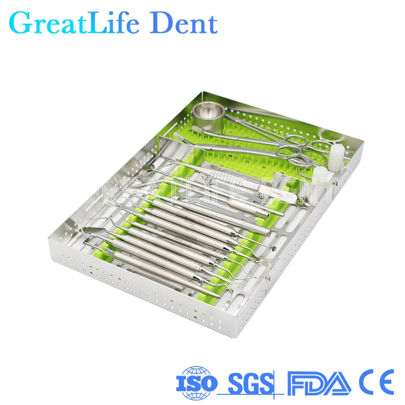 Dental Oral Surgery Kit 18pcs Basic Instrument Set Dentium Dental Implant Surgery Kit Dental