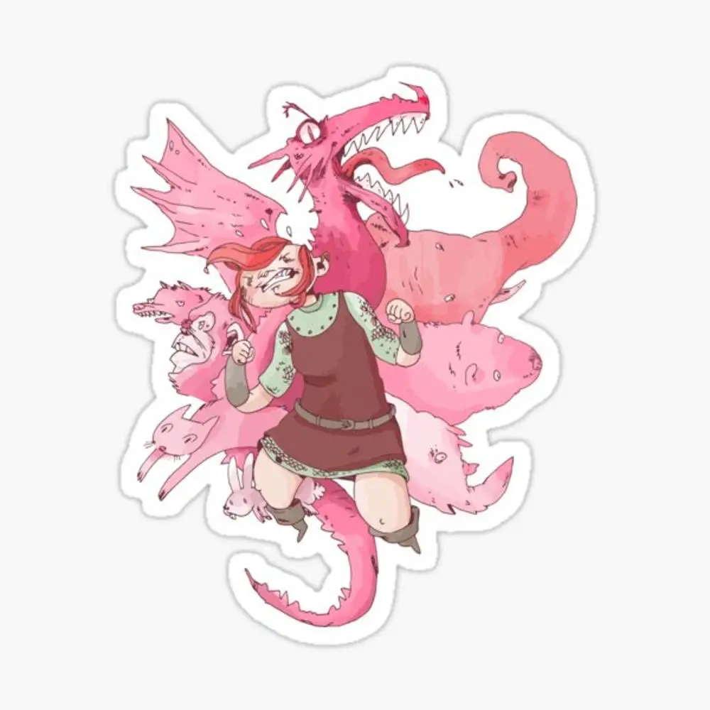 

Наклейка Nimona для ноутбука, декор для спальни, автомобиля, милый мультяшный модный чемодан для общественных мест