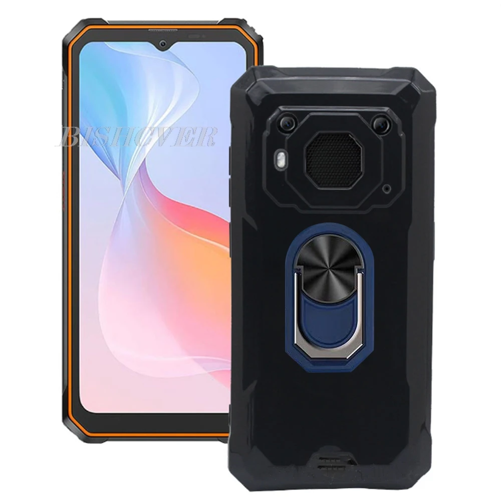 Blackview BV6200 Plus - Soft Silicone Phone Case with Back Ring Holder Bracket