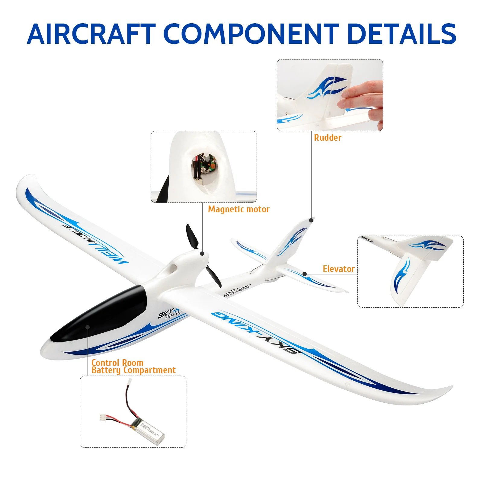 F959S RC Plane 2.4G 3CH 6-Axis Gyro Remote Control Plane Aircraft Fixed Wingspan RTF RC Airplane Outdoor Toys For Boys  Gifts 4