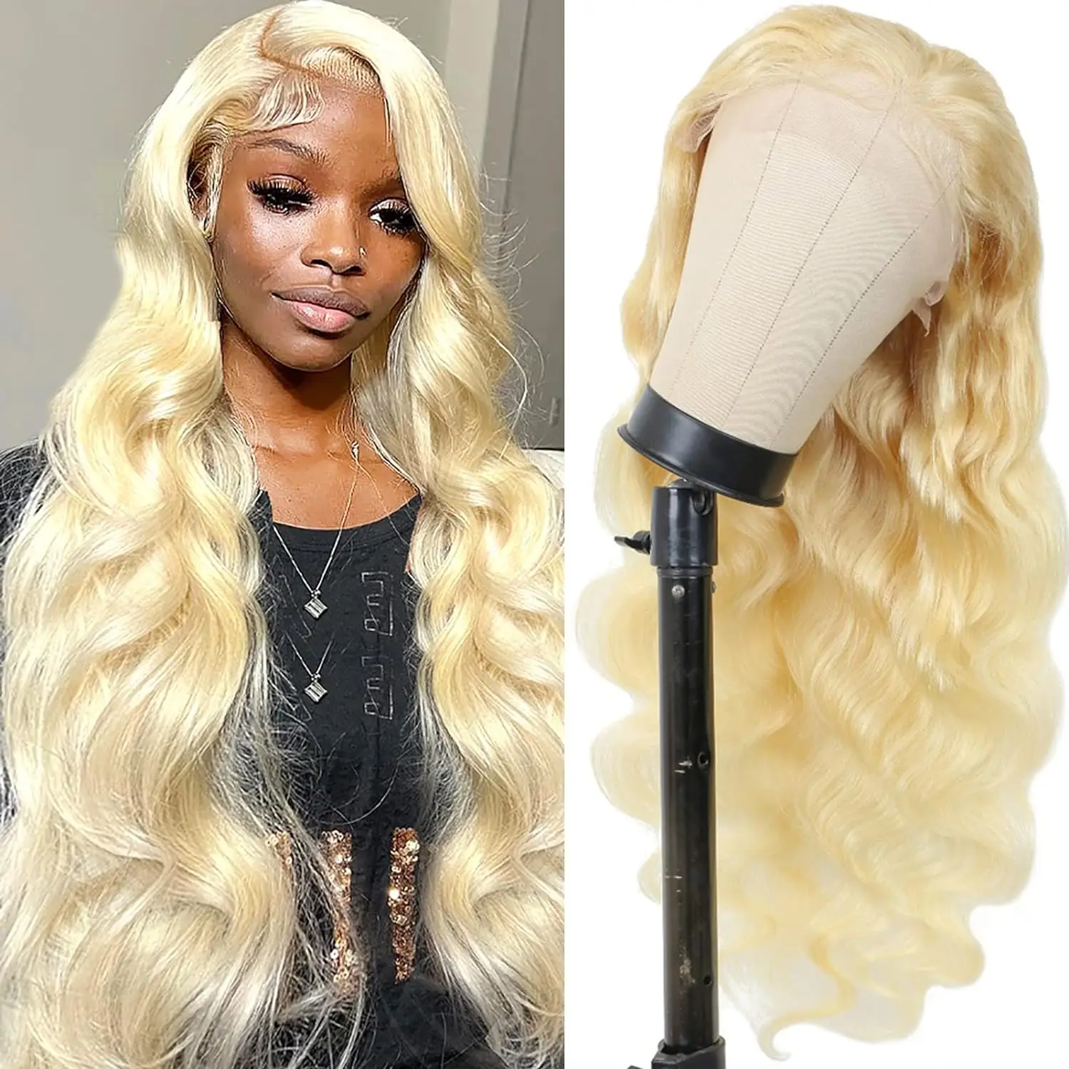 

30 42Inch 613 Honey Blonde 13x4 Lace Front Human Hair Wigs Color Body Wave 180 Density 13x6 HD Transparent Frontal Wig For Women