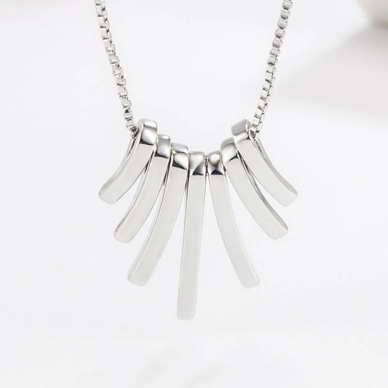 

KOFSAC Occident Trendy Geometric Pendant Necklace For Women S925 Silver Necklaces 2022 Personality Jewelry Valentine's Day Gift