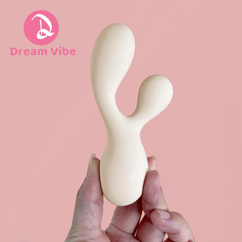 Mini Y Vibrator for Women Dual Motors 10 Powerful Vibrations Soft Whisper Quiet Discreet Pocket Size Clitoral G-Spot Sex Toy
