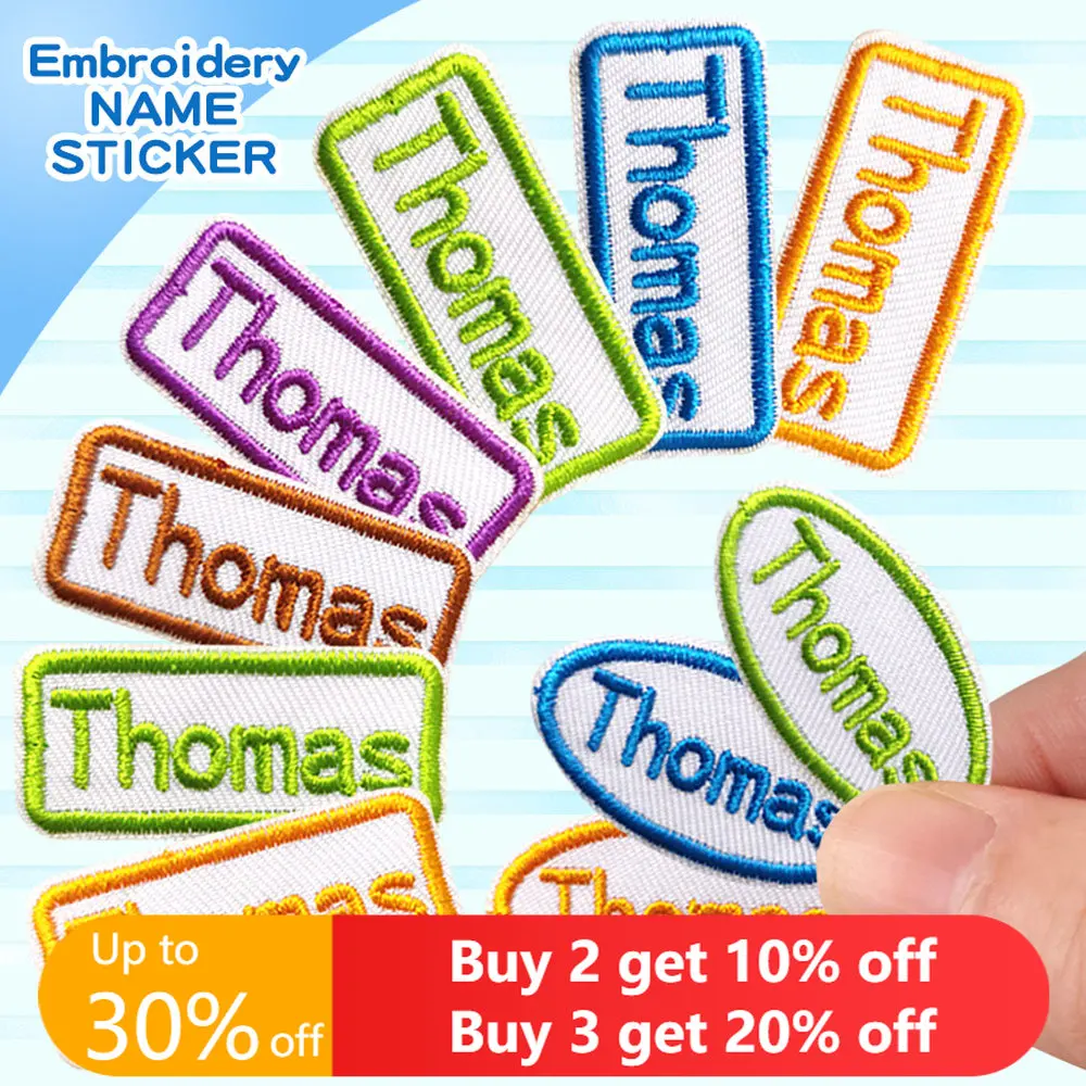 Custom-Thermal-Embroidery-Iron-Name-Tag-Sticker-Personalized-Washable ...