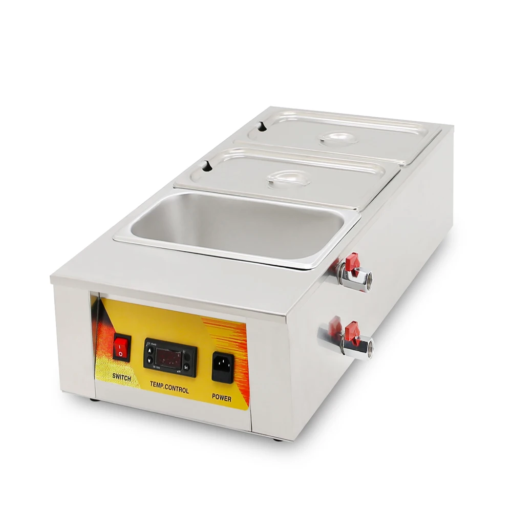 Three Tanks Chocolate Melting Machine Professional Hot Chocolate Warmer for Catering Electric Chocolate Tempering Machine 4