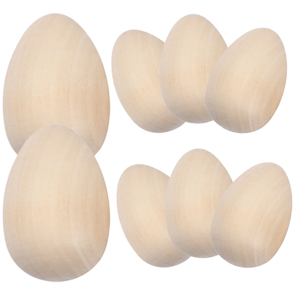 

20 Pcs Wooden Imitation Eggs Creative Simulation Crafts Toy Decorations for Desktop Kids Easter