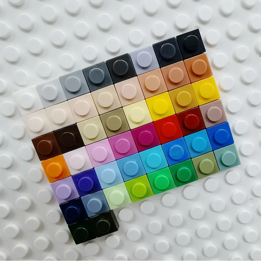 500pcs/Lot 100G Plate 1x1 Building Block MOC Parts DIY Pixel Art QR Code Brick Mosaic Kids Toys 52Colors Compatible 3