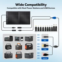 Kit complet de panneau solaire pliable CTOLITY SPC100 100W ETFE, chargeur solaire portable 20V pour station d'alimentation, camping en plein air, randonnée 4
