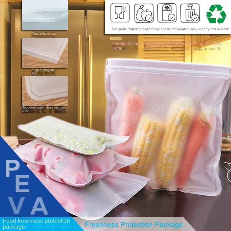 Dishwasher Safe Reusable Food Storage Bags, Zipper Sealed Bag