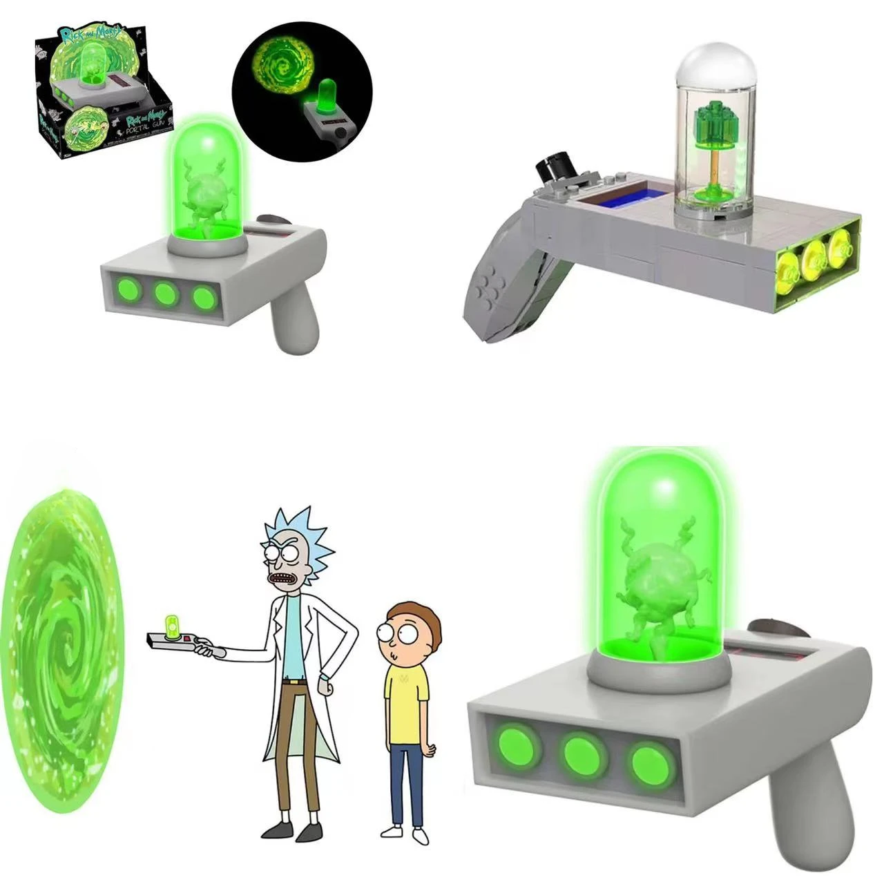 

Rick And Morty Figure Portal Gun Portal Game Replica Model Luminescence Toys Assembly Toy 1:1 Anime Restore Kids Birthday Gift