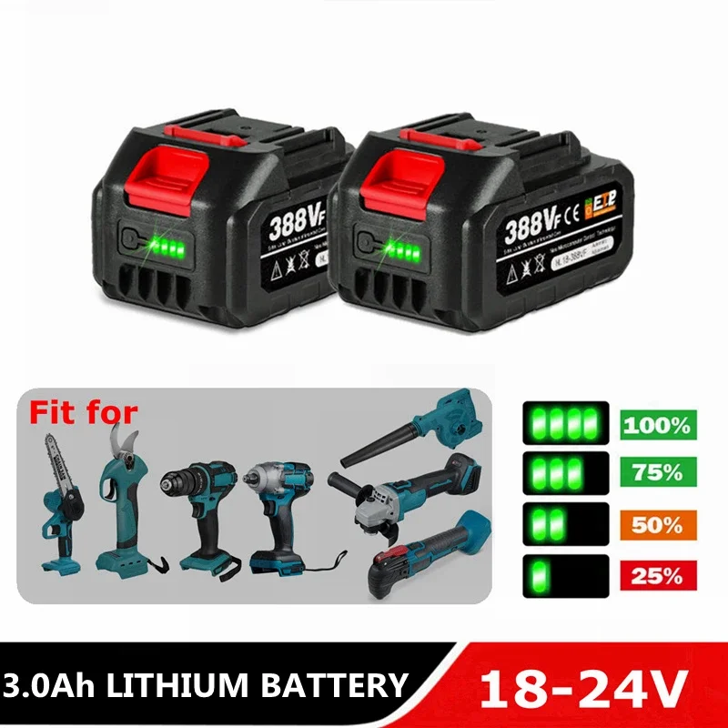 Makita BL1830 BL1840 BL1850 전동 공구 배터리 EU 플러그 용 배터리 표시기가있는 18V 3.0Ah 충전식 리튬 이온 배터리