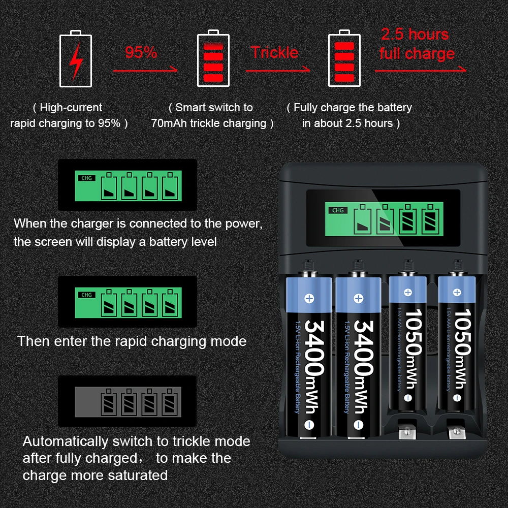 lítio da bateria 1.5v aa do íon