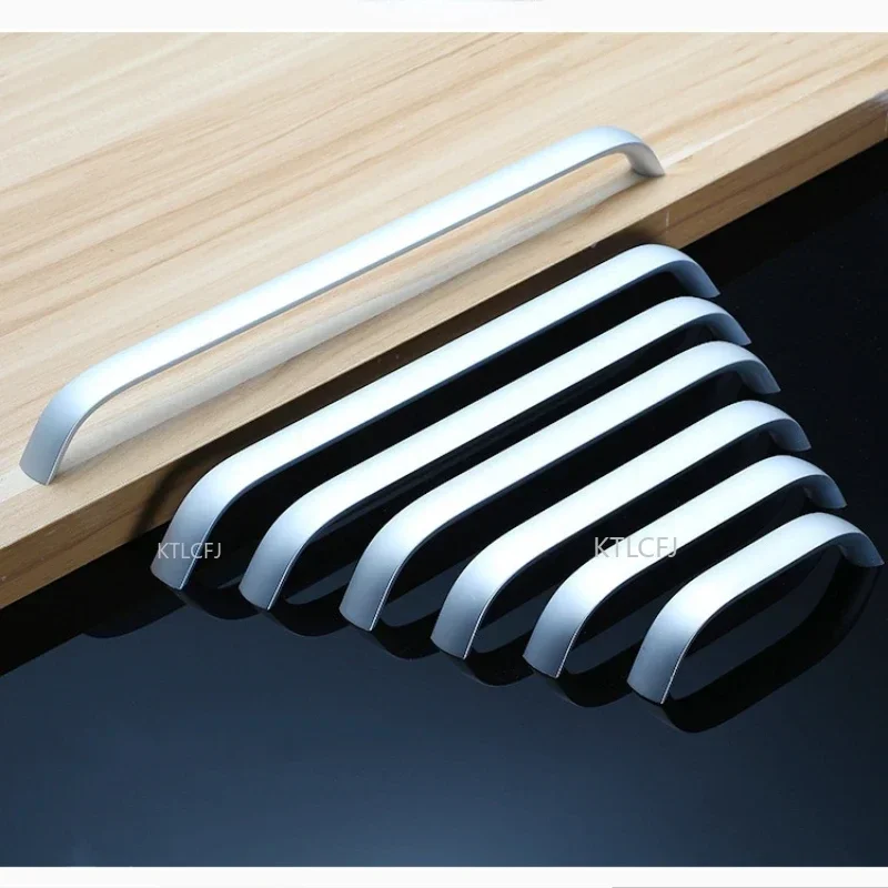 Modern Minimalist Black Handle Wardrobe Cabinet Drawer Pulls Household Aluminum Alloy Rose Gold Door Knobs