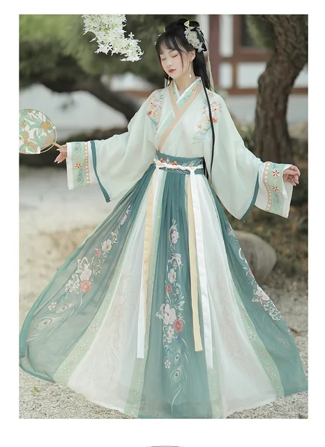 Abito Tradizionale Cinese Hanfu Donna - Costume Antico Per Spettacoli E Feste - Foto 10