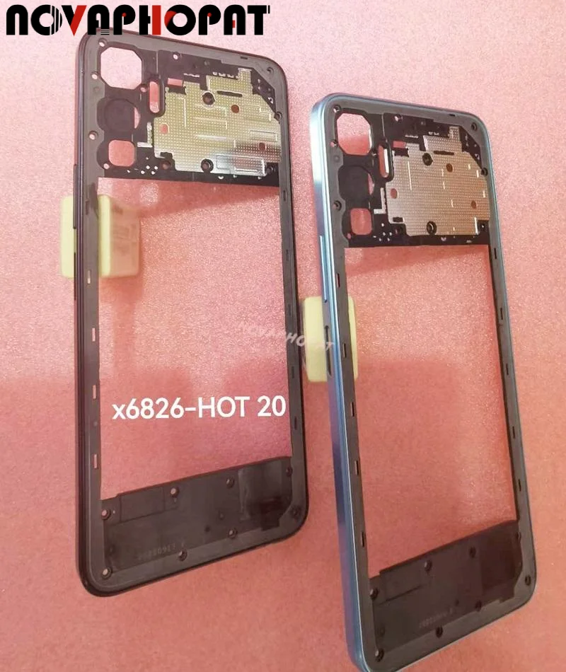 

Novaphopat For Infinix Hot 20 X6826 Middle Frame Housing Case Middle Bezel Plate Cover With Side Volume Key Button