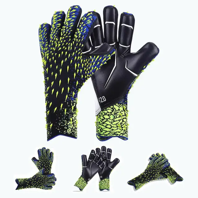 Guantes de fútbol para niños, manoplas de látex grueso, transpirables,  ajustables, 6-10 yardas opcionales, 1 par - AliExpress