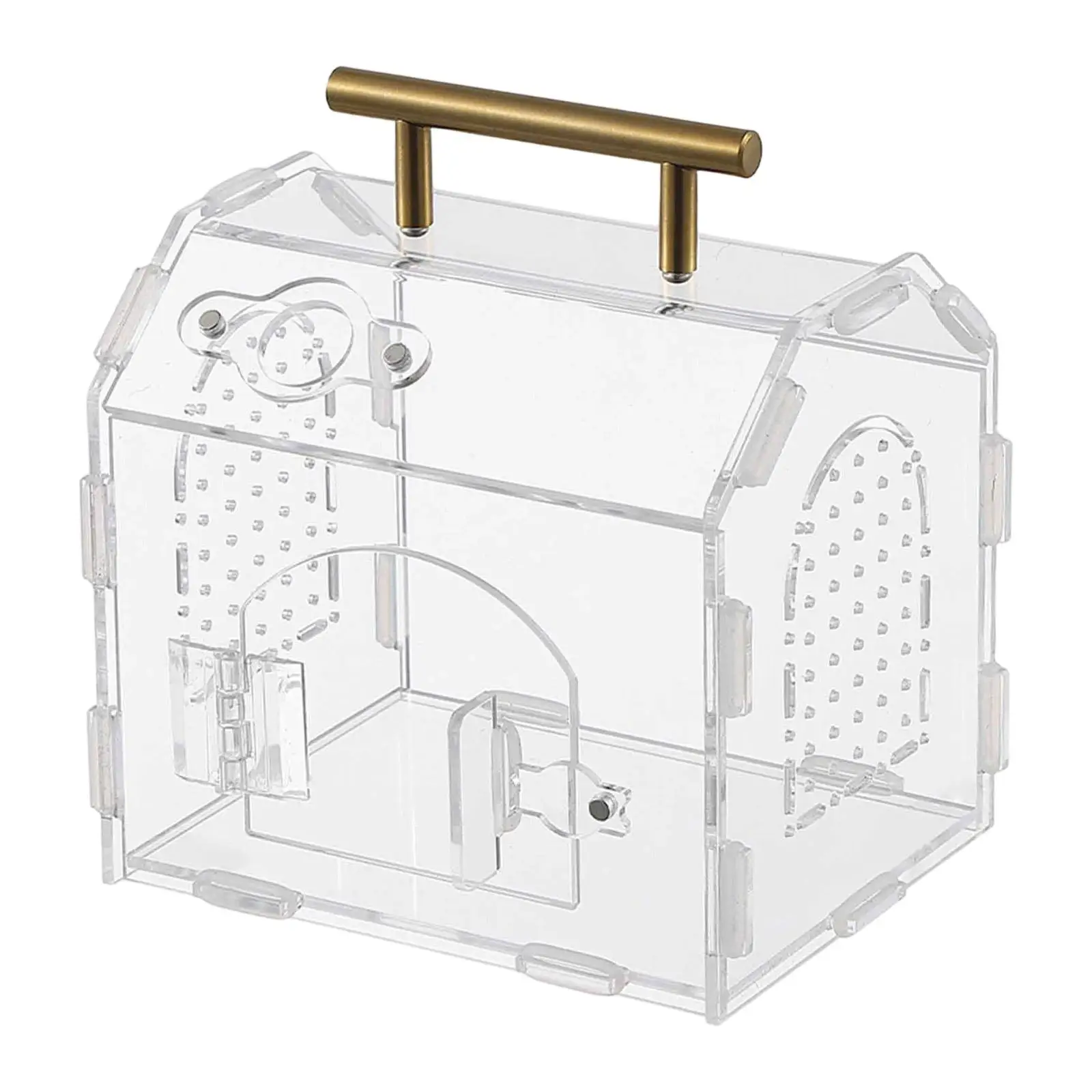 Transparent Reptile Habitat Breeding Cage Acrylic Terrarium with Handle for Gecko Frog and Spider Pets