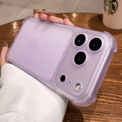Luxury Matte Airbag Bumper Case - Ultra Slim Shockproof Soft Cover with Skin Feel - iPhone 15 Plus (Purple)